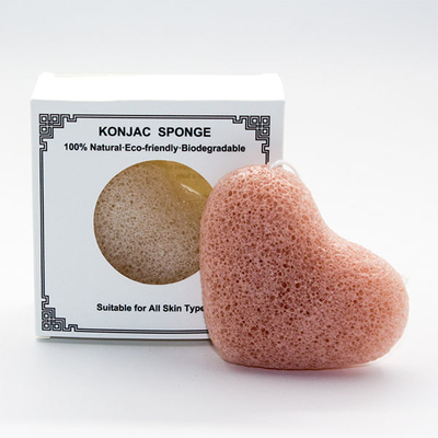 Vegan Various Colors Natural Heart Konjac Sponge for Face and Body Wash