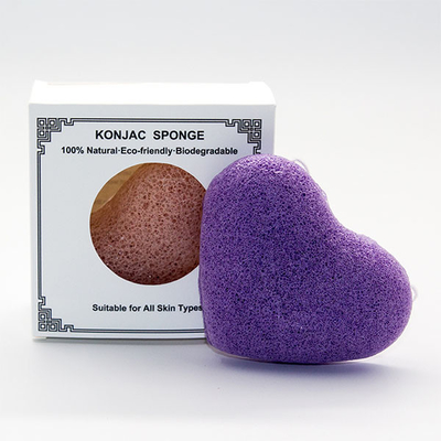 Vegan Various Colors Natural Heart Konjac Sponge for Face and Body Wash