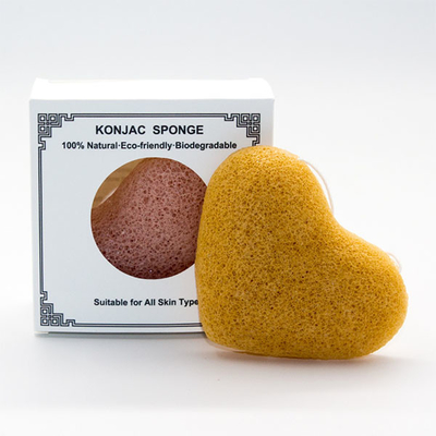 Vegan Various Colors Natural Heart Konjac Sponge for Face and Body Wash