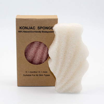 Biodegradable Wave Fishtail Facial Konjac Sponge For Skin Care