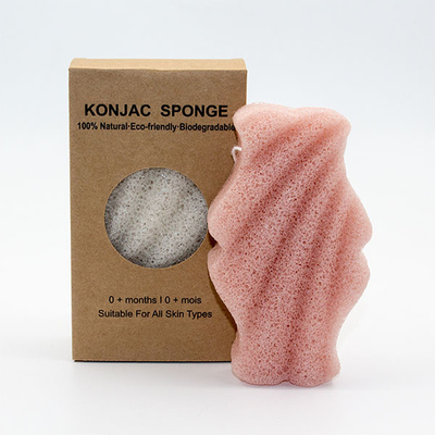 Biodegradable Wave Fishtail Facial Konjac Sponge For Skin Care