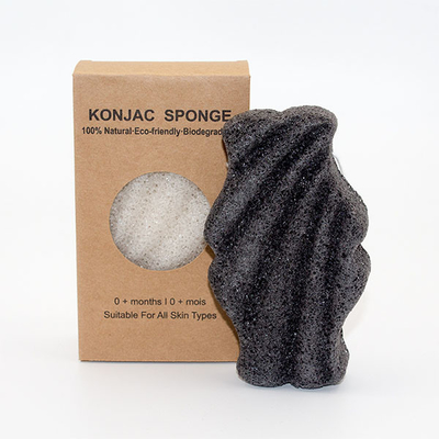 Biodegradable Wave Fishtail Facial Konjac Sponge For Skin Care