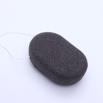 Private Label Organic Oval Cosmetic Sponge Bamboo Charcoal Konjac Sponge