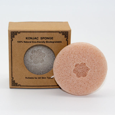 Freeze Drying Round Colorful Sakura Pink Konjac Sponge Removes Dead Skin