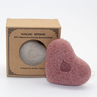 2.3''X1.7'' Colorful Sakura Heart Konjac Sponge For Sensitive Skin