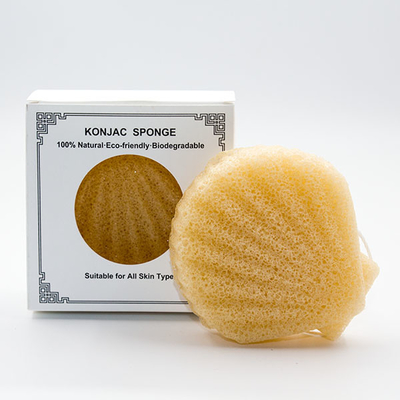 Black Natural Konjac Fiber Sponge Cosmetic Shell Shaped Face Wash Puff