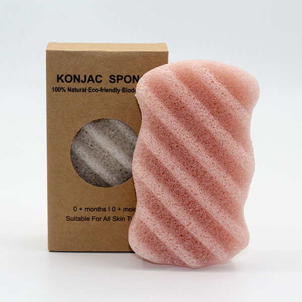 Activated Konjac Wave Cleansing Sponge French Pink Clay Konjac Sponge